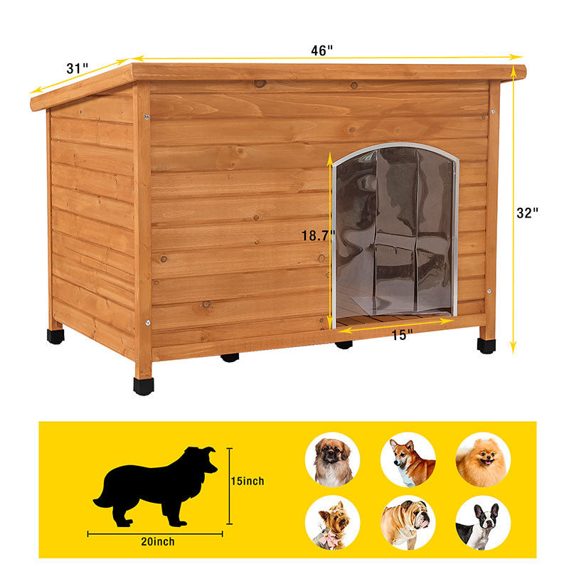 Archie & Oscar Wooden Outdoor Dog House, Heavy Duty Dog Crates With ...